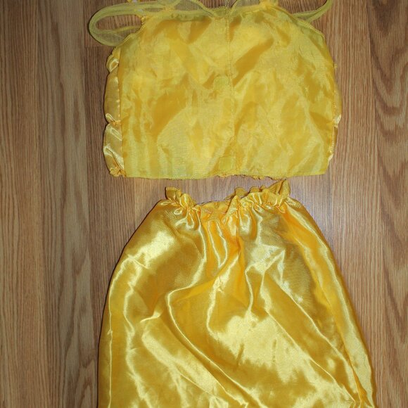 Girls Disney Size 4-6X Yellow Top Skirt & Shoes Princess Play Halloween Costume - Picture 8 of 11
